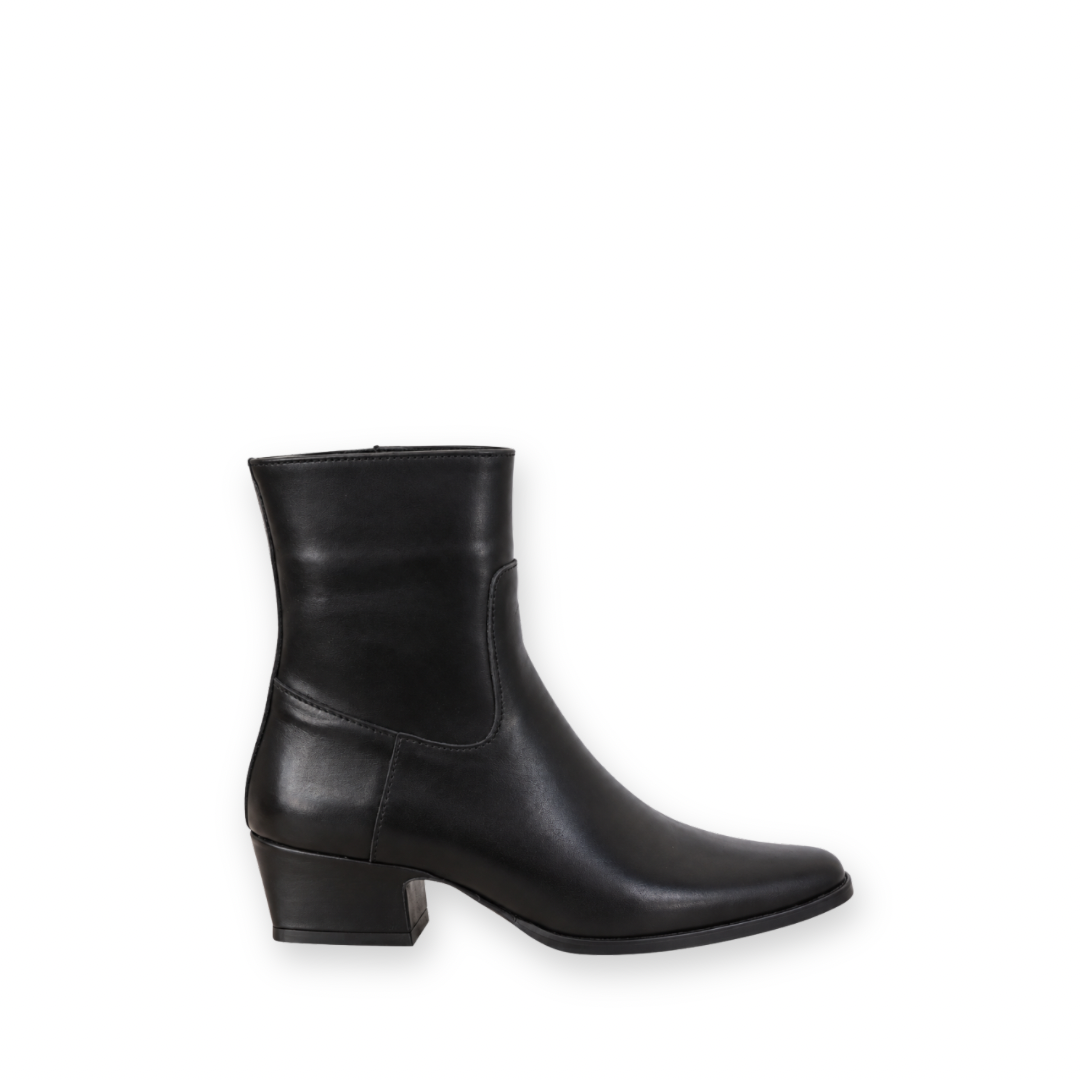 BUENO - CELESTE WESTERN BOOT IN BLACK LEATHER