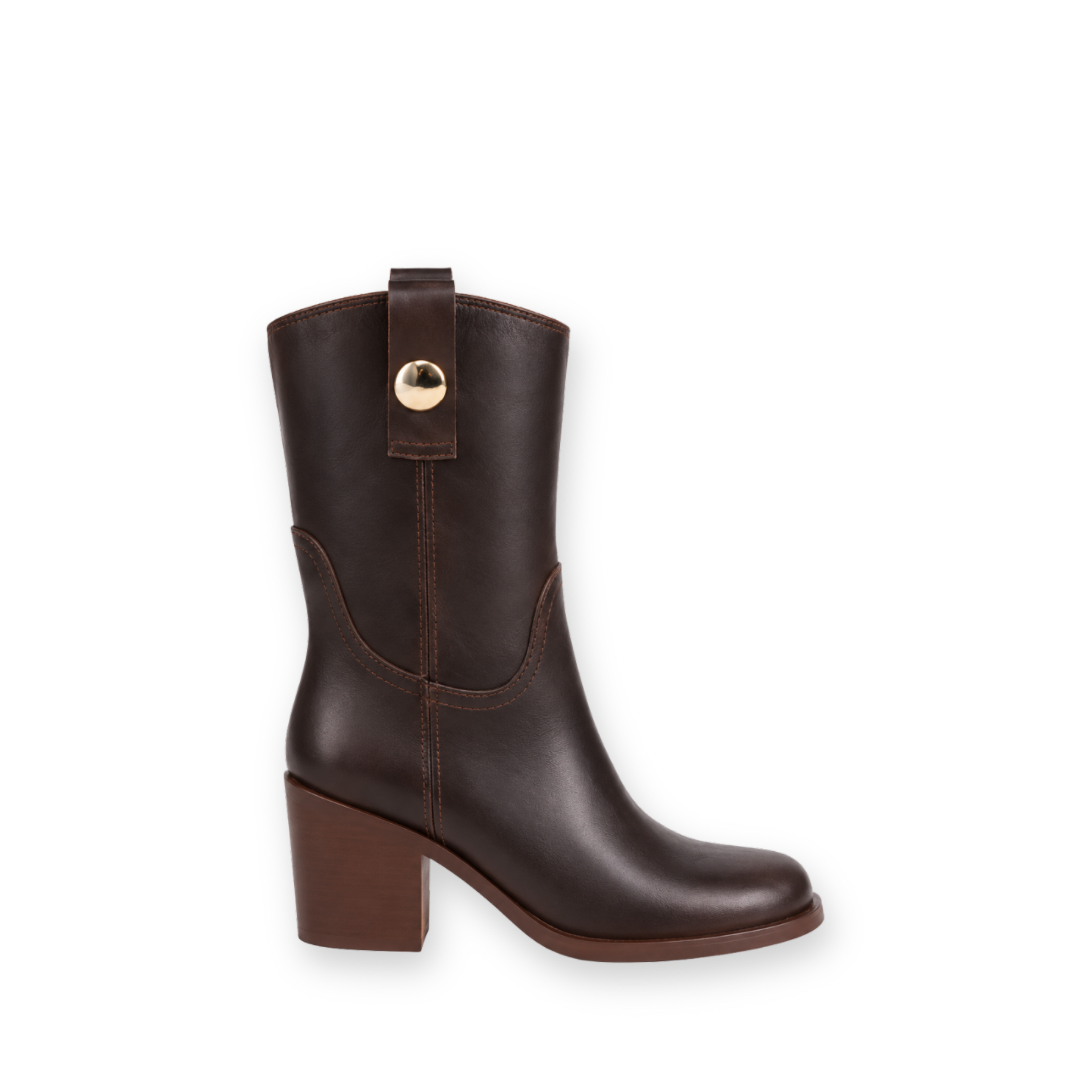 BUENO - ZURI BOOT IN BROWN LEATHER
