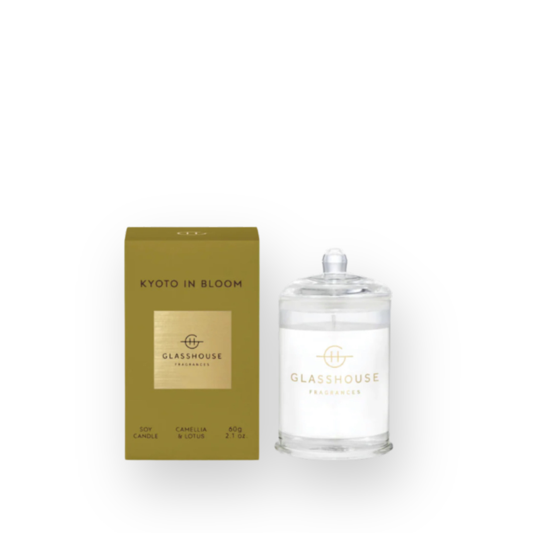 GLASSHOUSE FRAGRANCES - MINI SOY CANDLE IN KYOTO IN BLOOM - 60G