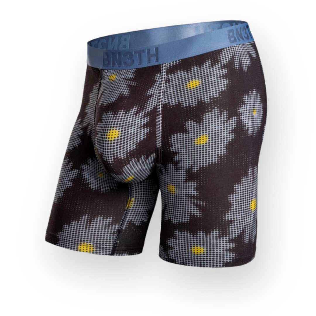BN3TH - CLASSIC ICON BOXER BRIEF PRINT IN DAISY MOSAIC - DARK NAVY