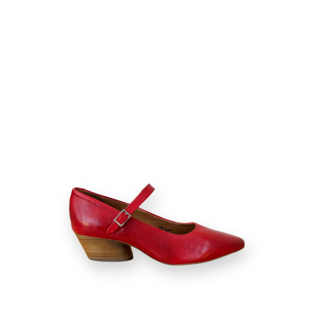 MIZ MOOZ - HONIE MARY-JANE PUMP IN RED LEATHER