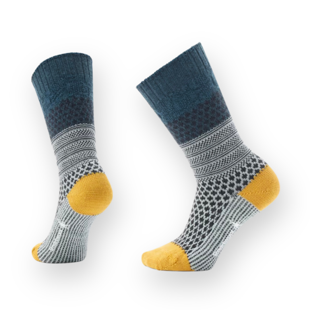 SMARTWOOL - EVERYDAY POPCORN CABLE CREW SOCK IN FROSTY GREEN