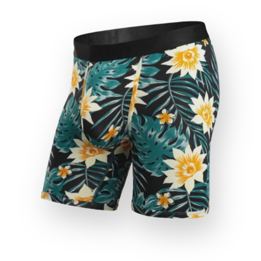 BN3TH - CLASSIC ICON BOXER BRIEF PRINT IN TROPICAL FLORAL - BLACK