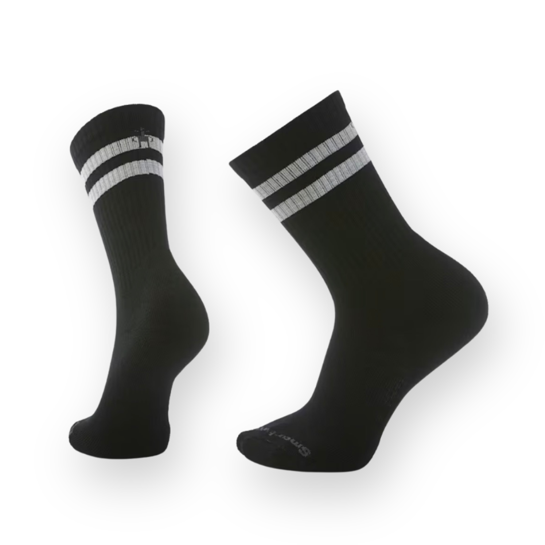 SMARTWOOL - ATHLETIC STRIPE CREW SOCK IN BLACK