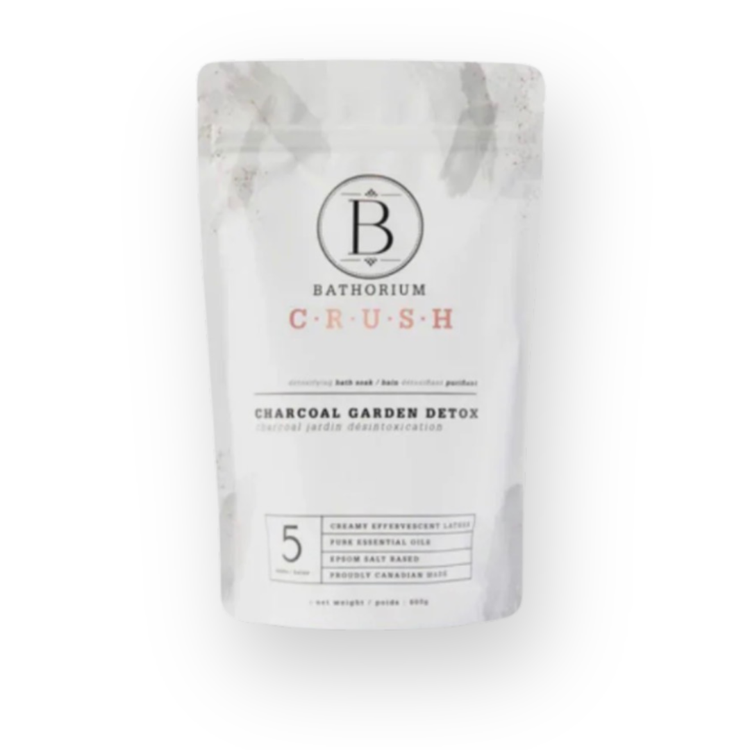 BATHORIUM - CRUSH BATH SOAK IN CHARCOAL GARDEN DETOX - 600G