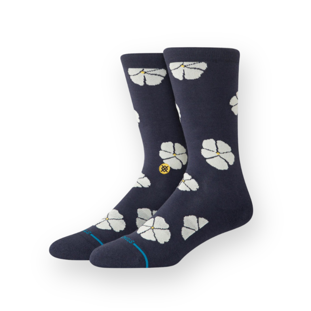 STANCE - FLORAL CREW SOCK IN NAVY