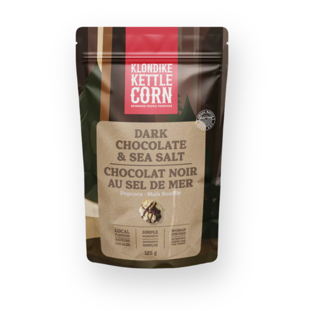 KLONDIKE KETTLE CORN - KETTLE CORN IN DARK CHOCOLATE & SEA SALT