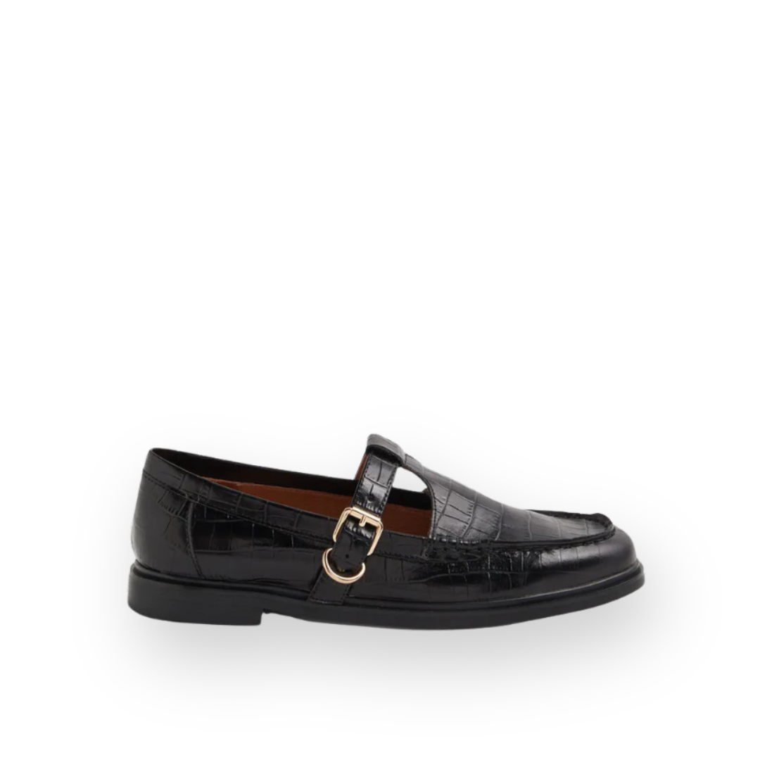MOLLINI - GAHLA LOAFER IN BLACK CROC LEATHER