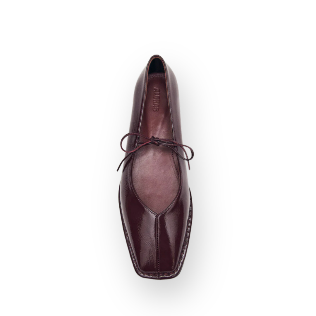 ALOHAS - SWAY FLAT IN BURGUNDY LEATHER