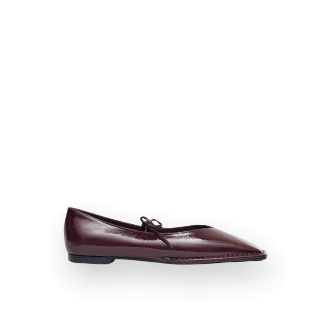 ALOHAS - SWAY FLAT IN BURGUNDY LEATHER