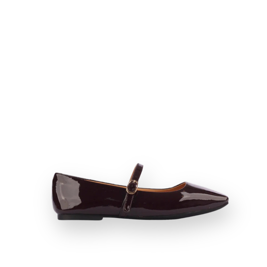 MOLLINI - TOKENA MARY-JANE FLAT IN BURGUNDY PATENT LEATHER