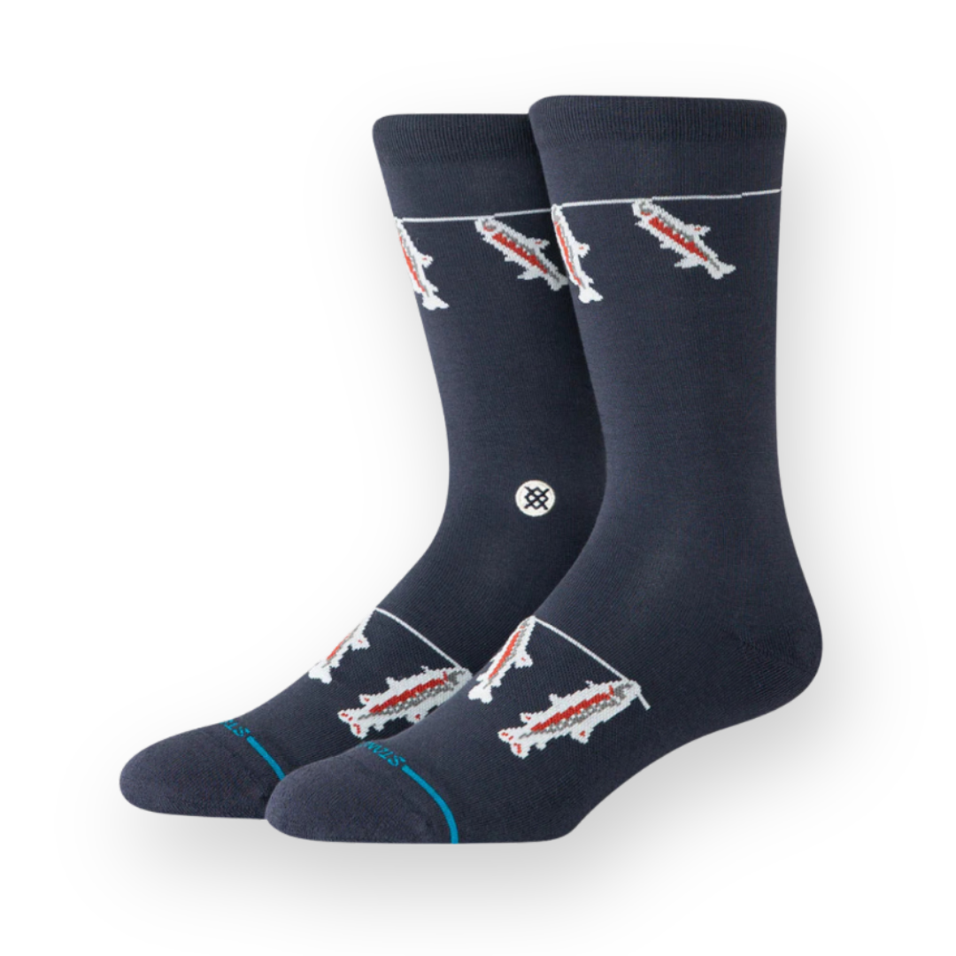 STANCE - GONE FISHIN CREW SOCK IN NAVY