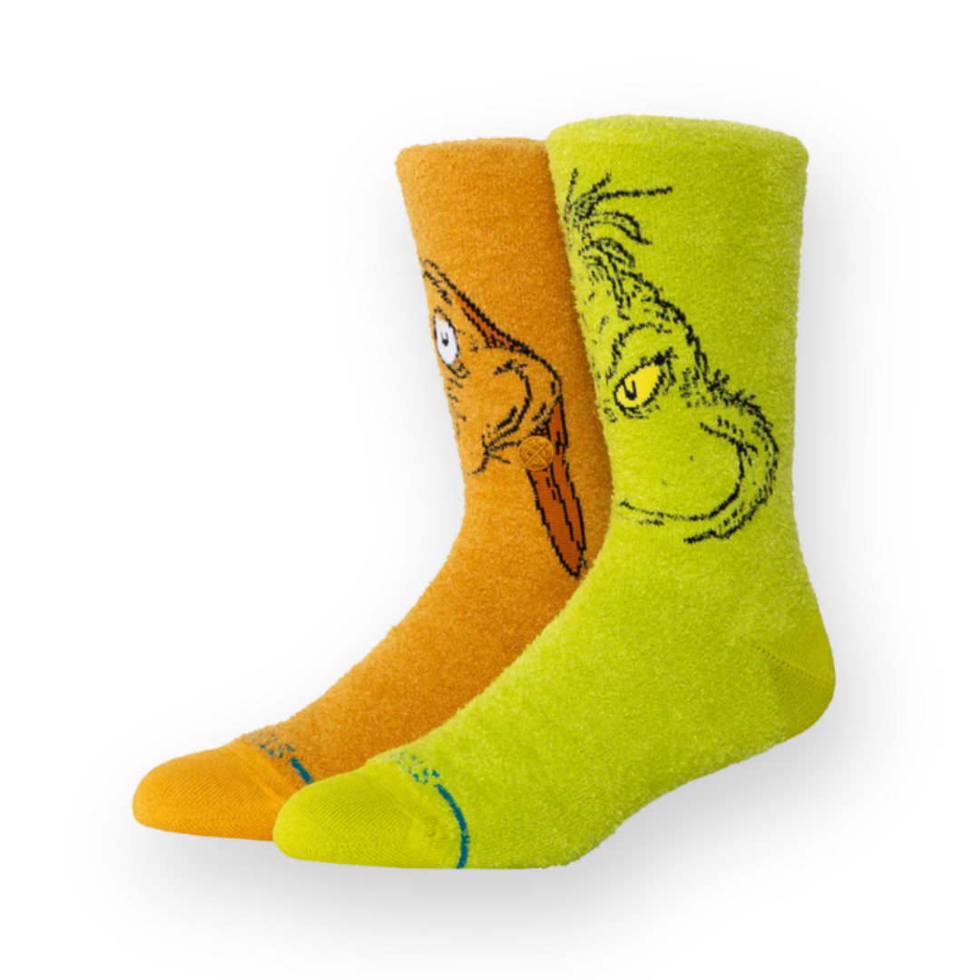 STANCE - GRINCH AND MAX CREW SOCK IN GREEN
