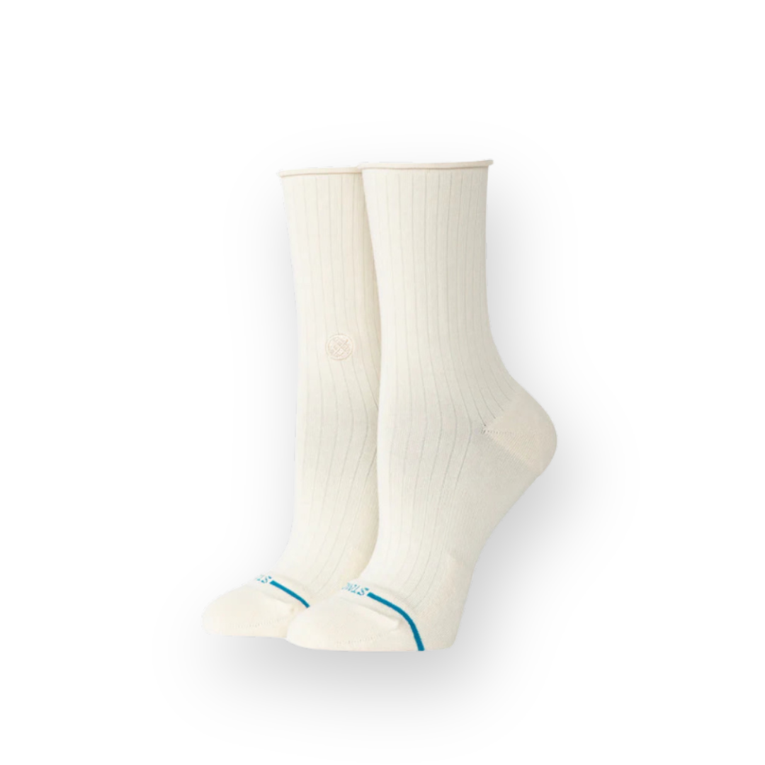 STANCE - W ROLLED CUFF QUARTER SOCK IN IVORY
