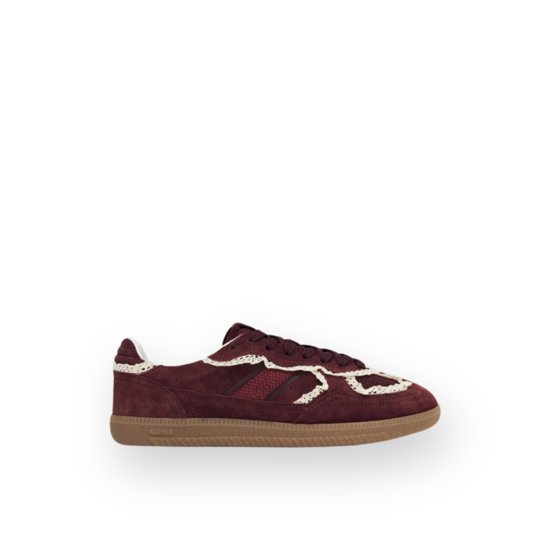 ALOHAS - RIFE SNEAKER IN CROTCHET BURGUNDY SUEDE