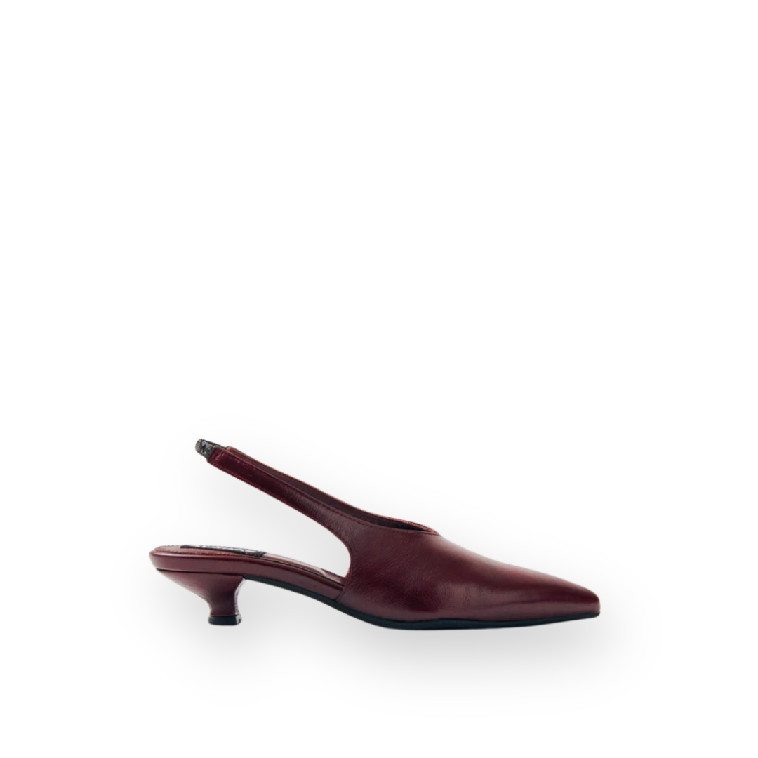 ALOHAS - EROS SLINGBACK PUMP IN BURGUNDY LEATHER