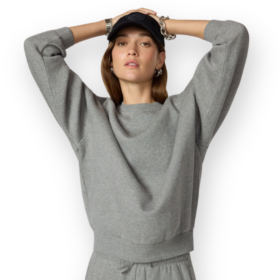 MPG SPORT - BOYFRIEND SWEATSHIRT IN HEATHER STEEL GREY