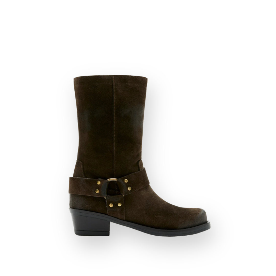 SISTER X SOEUR - SUTTON WESTERN BOOT IN BROWN SUEDE