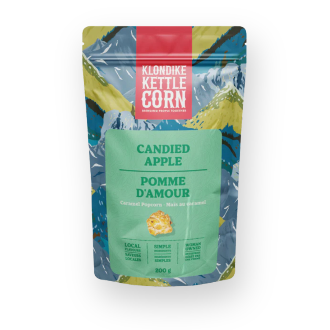 KLONDIKE KETTLE CORN - KETTLE CORN IN CANDIED APPLE CARAMEL