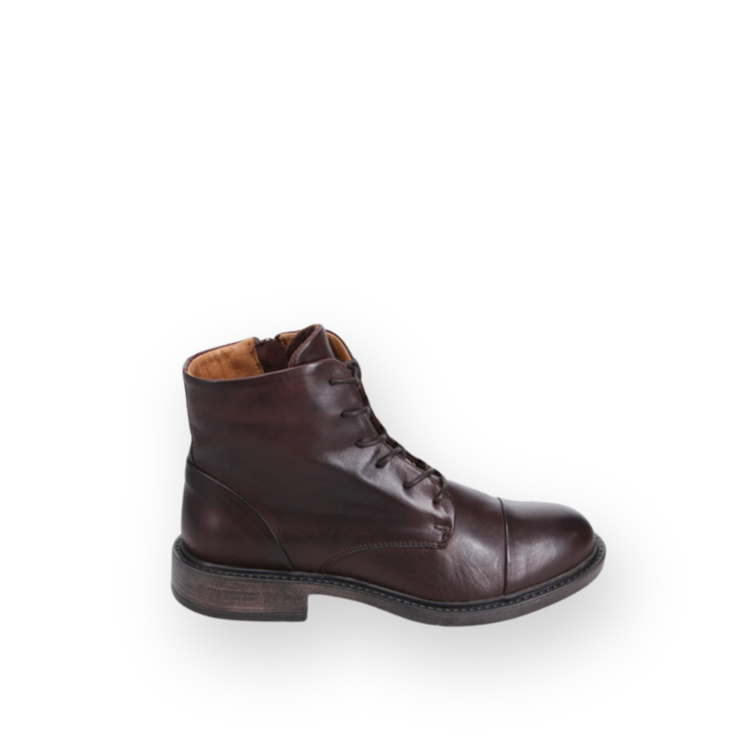 MIZ MOOZ - MYSTERY LACE UP BOOTIE IN BROWN LEATHER