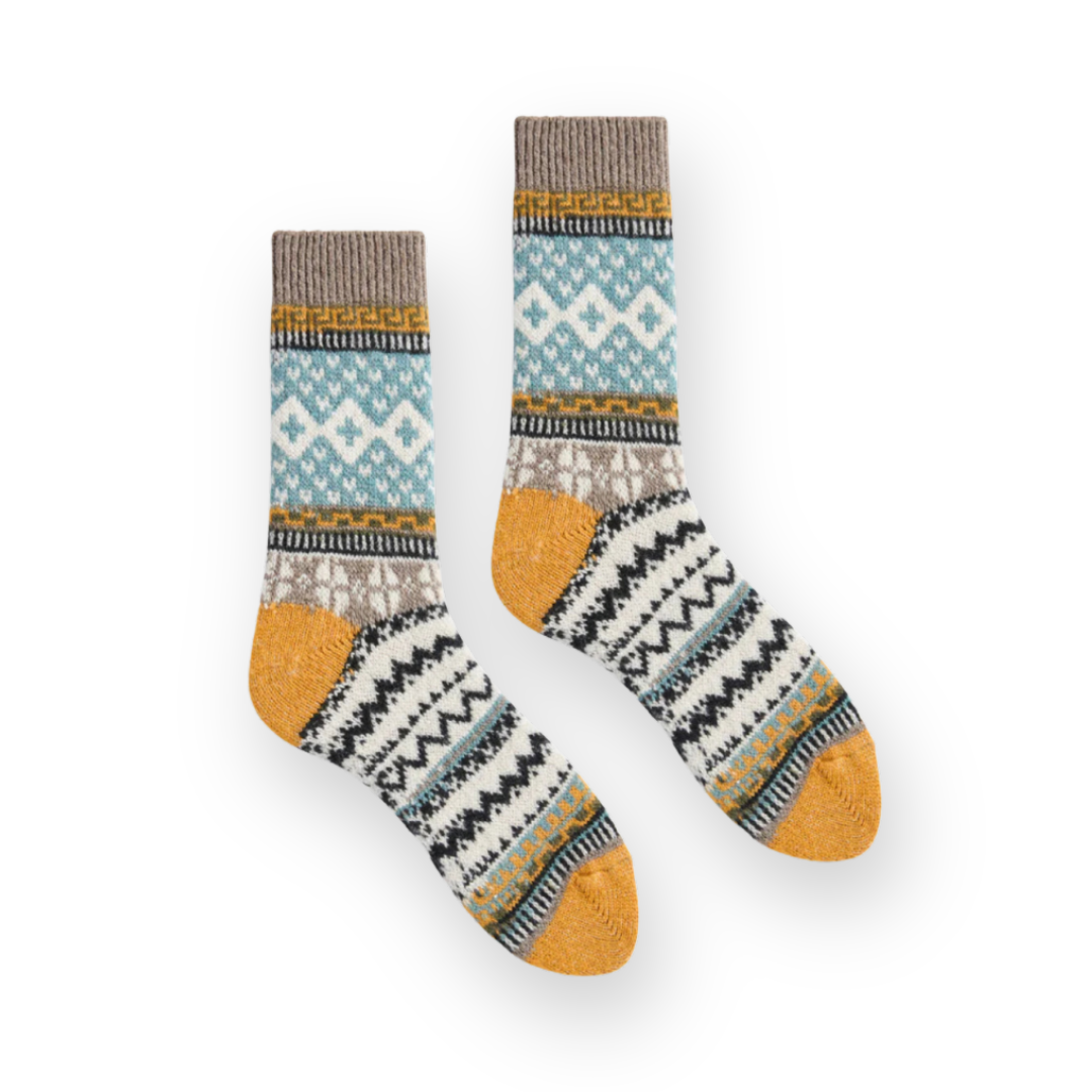LISA B. - WOMEN'S FAIRILSE WOOL CREW SOCK IN SQUASH CASHMERE