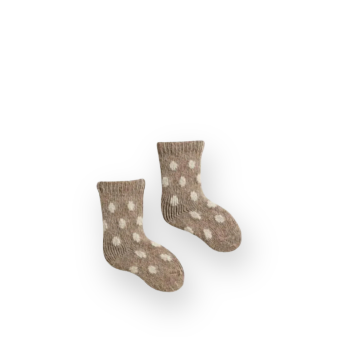 LISA B. - BABY DOT WOOL SOCK IN MUSHROOM CASHMERE