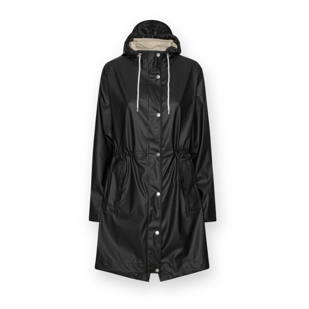ILSE JACOBSEN - LONG PARKA RAIN232 JACKET IN BLACK
