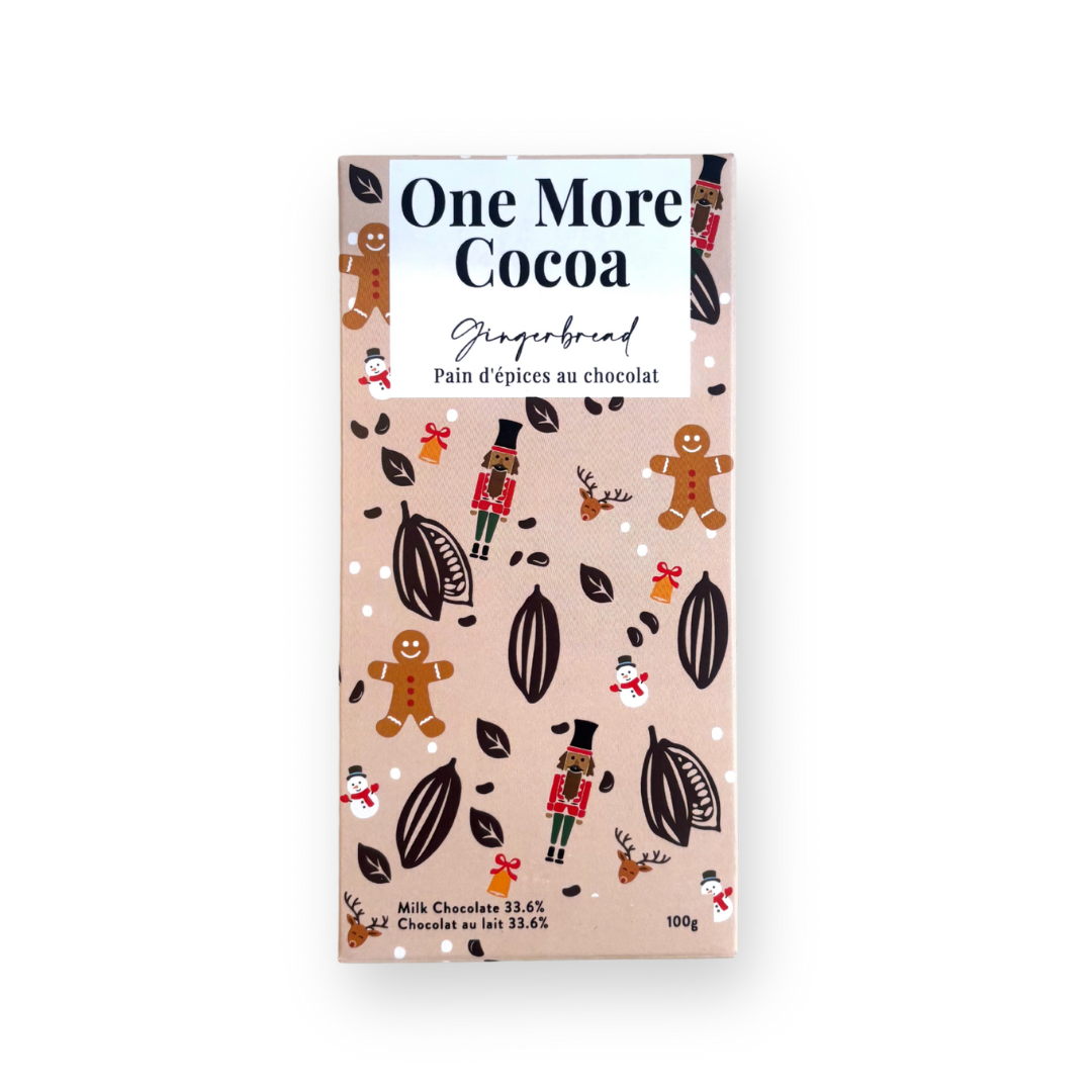 ONE MORE COCOA - GOURMET CHOCOLATE BAR IN GINGERBREAD MILK CHOCOLATE