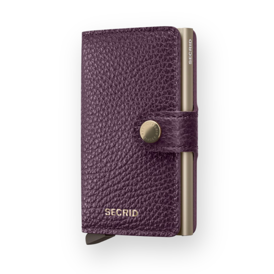 SECRID - MINIWALLET IN PEBBLE GRAPE LEATHER