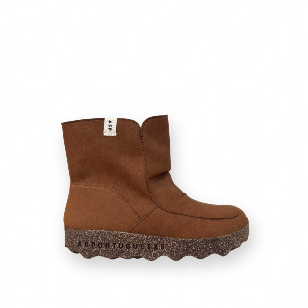 ASPORTUGUESAS - WOMEN'S CUFF BOOT IN COGNAC WOOL