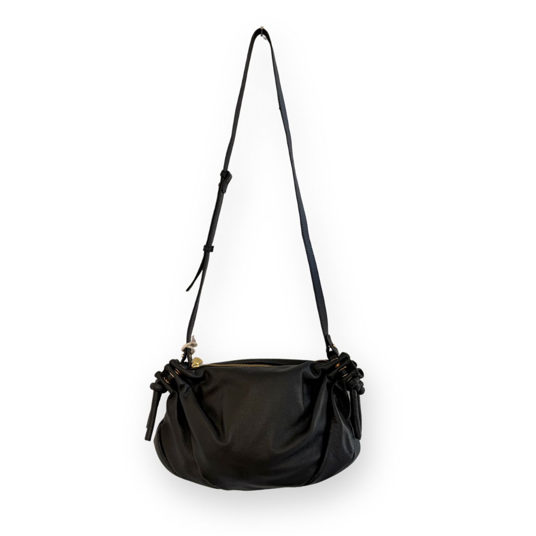 RISA - ARIA CROSSBODY BAG IN BLACK LEATHER