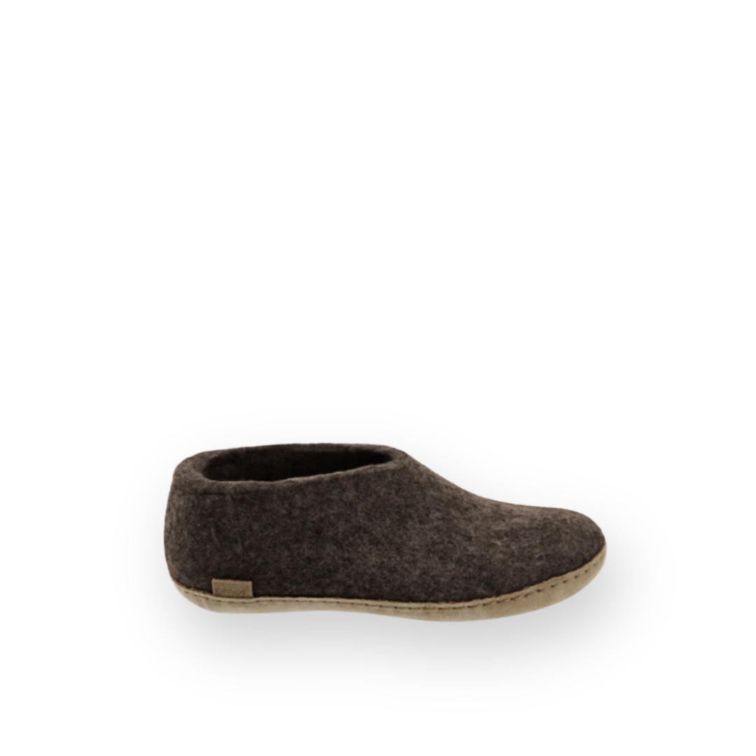 GLERUPS - SHOE LEATHER SOLE IN BROWN WOOL