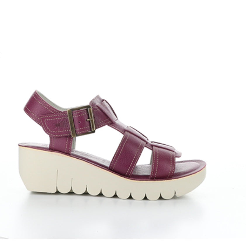 FLY LONDON - YUDD SANDAL IN BERRY LEATHER – the Urban Shoe Myth
