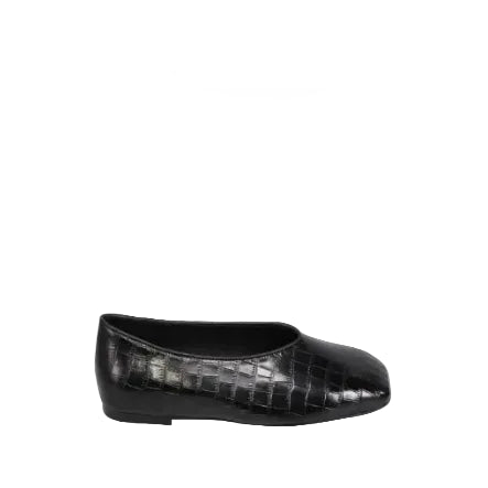 MOLLINI - BEVIRA FLAT IN BLACK CHORO LEATHER