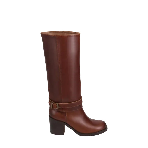 BUENO - ZARA TALL BOOT IN TOBACCO BROWN LEATHER