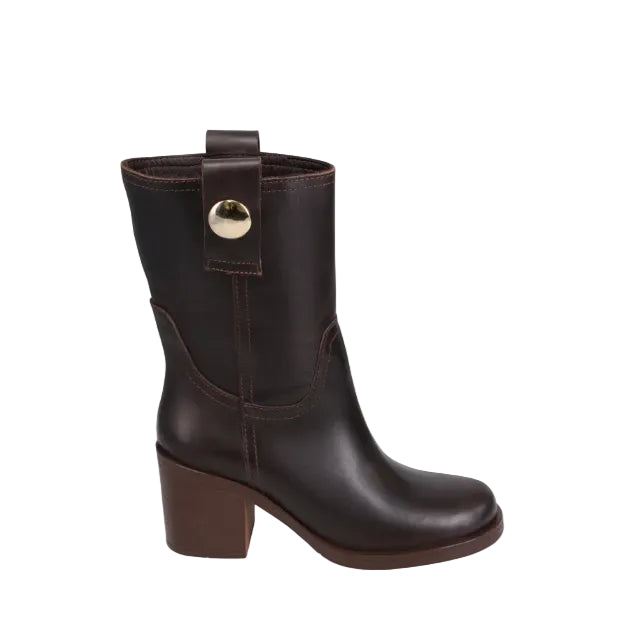 BUENO - ZURI BOOT IN BROWN LEATHER