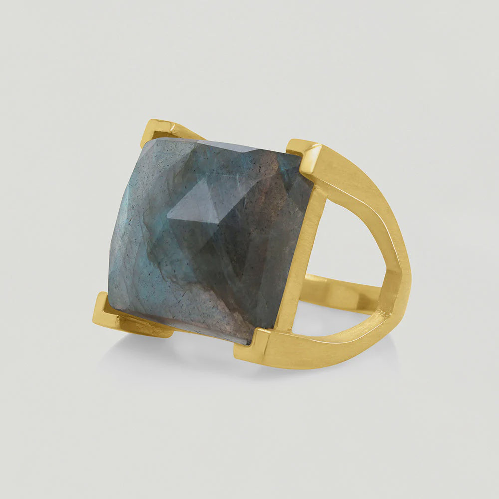 DEAN DAVIDSON - PLAZA RING IN LABRADORITE/GOLD