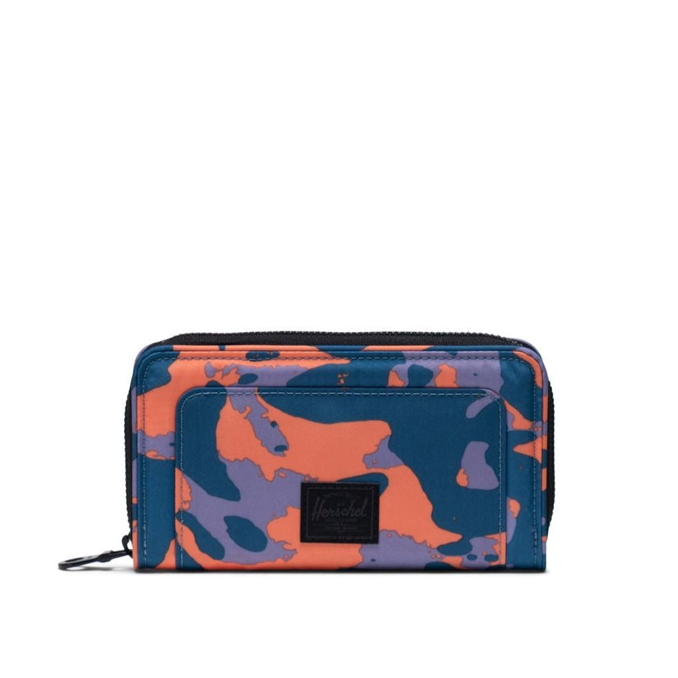 HERSCHEL - THOMAS WALLET IN WATER RAYS BLUE ASHES - RECYCLED FLIGHT SATIN