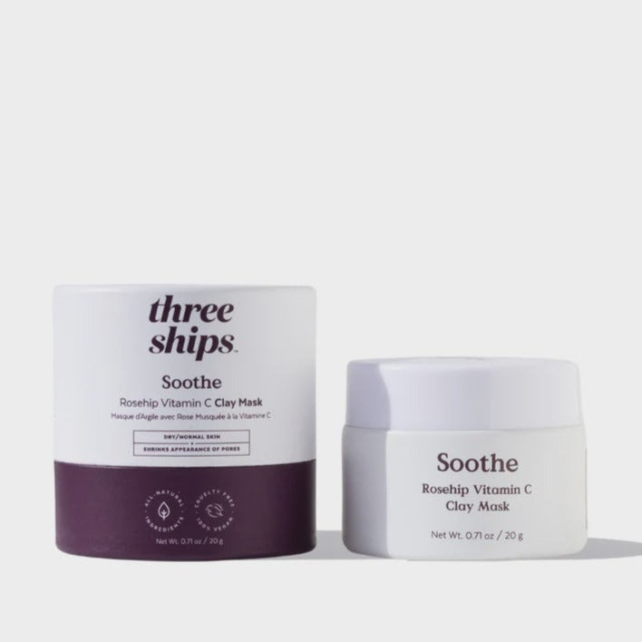 THREE SHIPS - SOOTHE CLAY MASK IN ROSEHIP + VITAMIN C