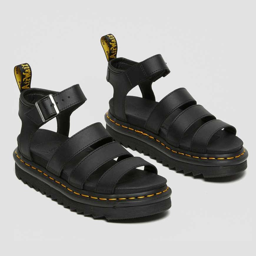 DR. MARTENS - BLAIRE WOMEN'S SANDAL IN BLACK HYDRO LEATHER