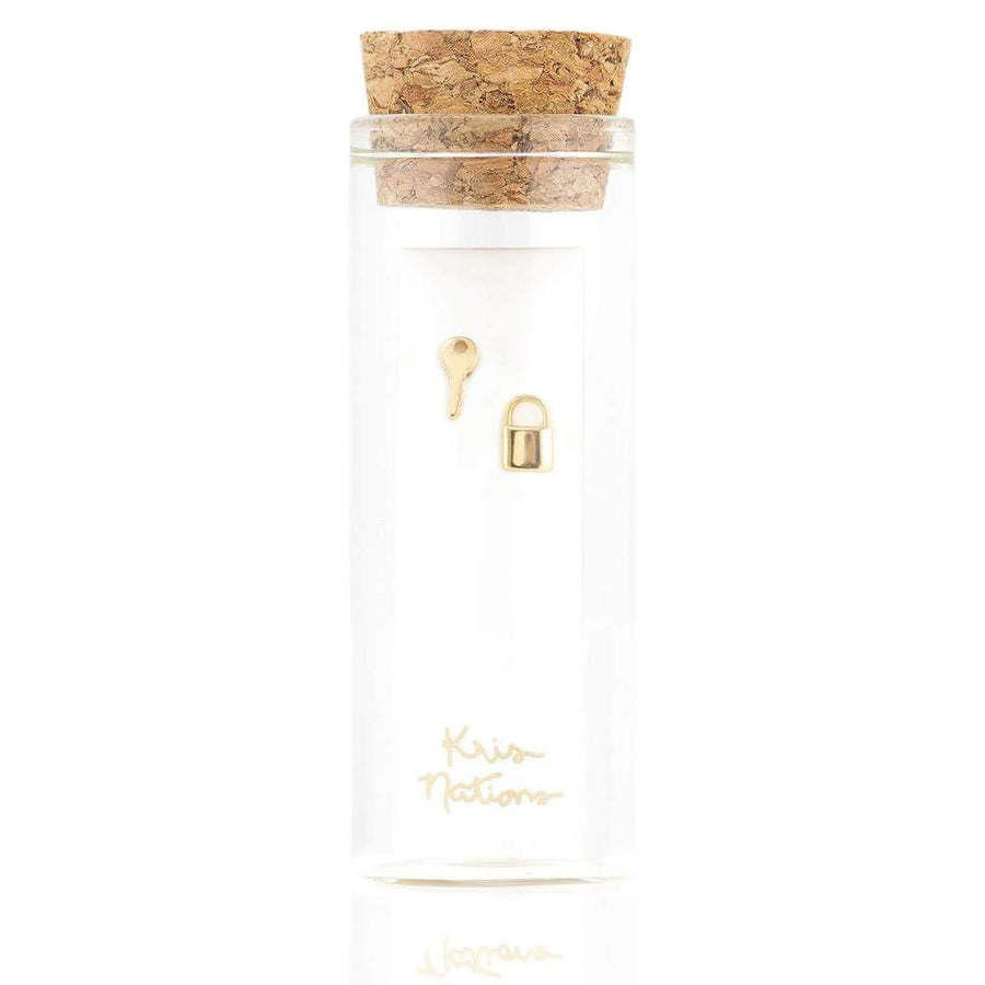 KRIS NATIONS - LOCK & KEY STUDS IN GOLD
