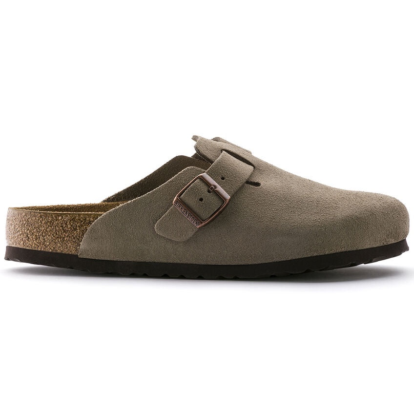 BIRKENSTOCK - BOSTON CLOG SOFT FOOTBED IN TAUPE SUEDE