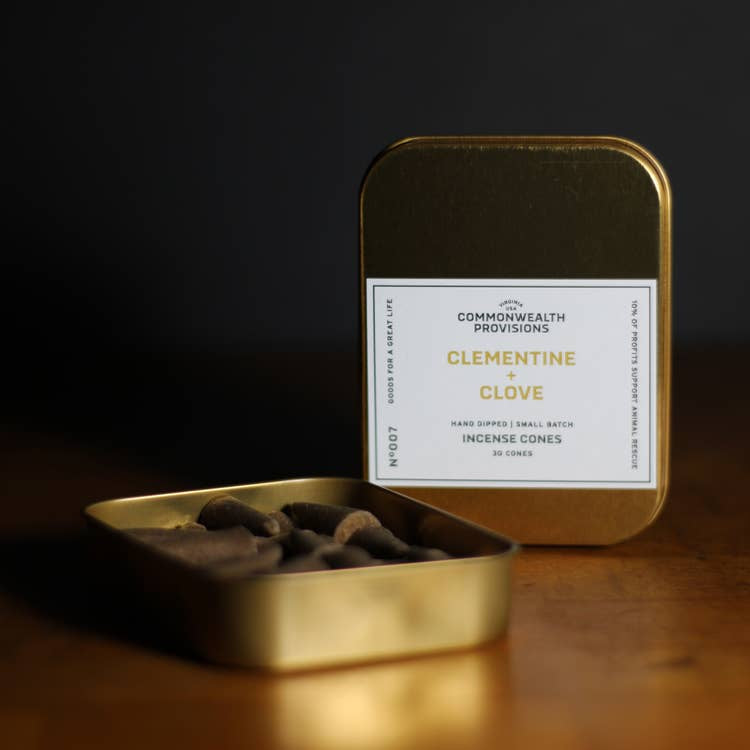 COMMONWEALTH PROVISIONS - INCENSE CONES IN CLEMENTINE & CLOVE