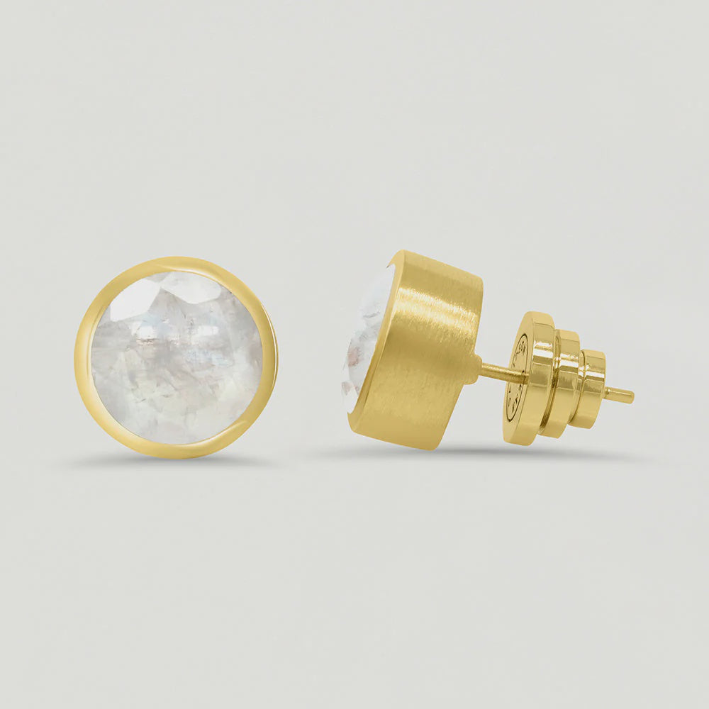 DEAN DAVIDSON - SIGNATURE LARGE KNOCKOUT STUDS IN MOONSTONE/GOLD
