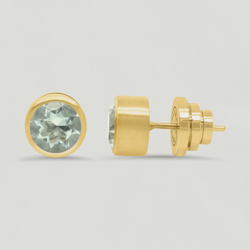 DEAN DAVIDSON - SIGNATURE MIDI KNOCKOUT STUDS IN GREEN AMETHYST/GOLD