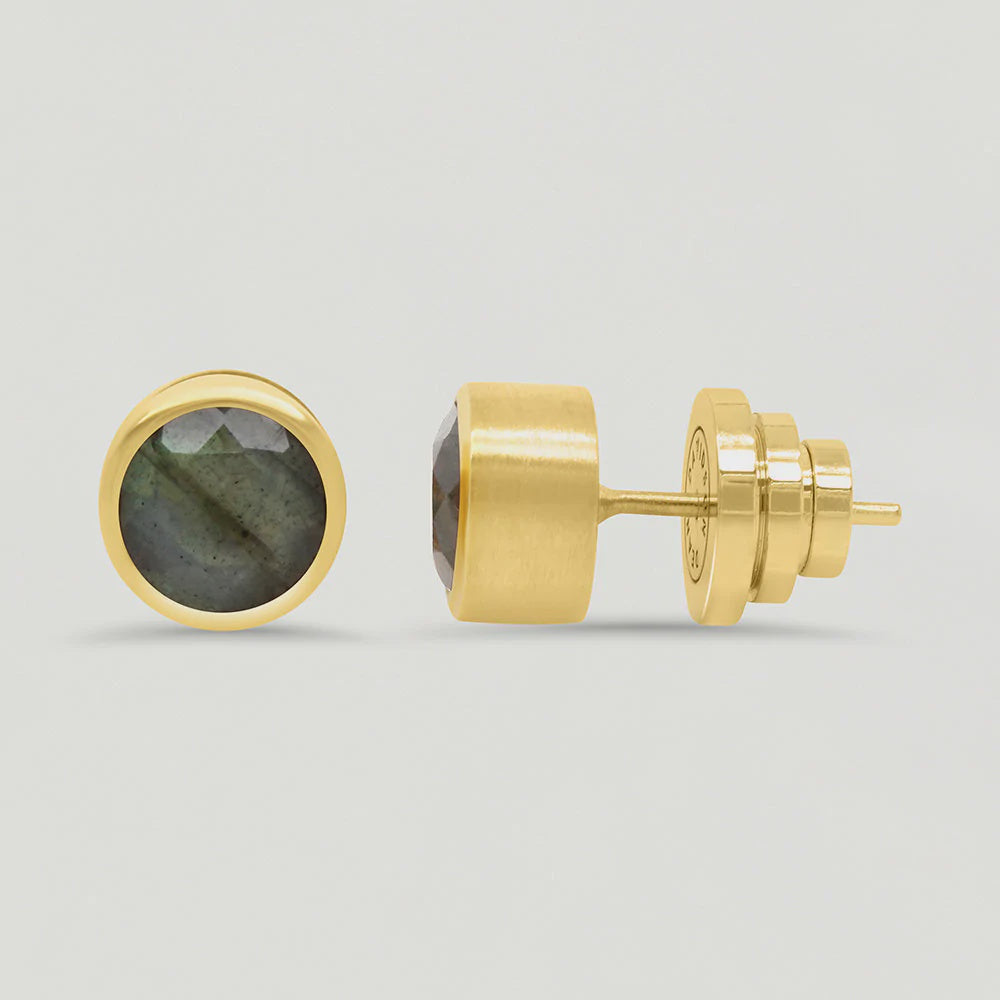 DEAN DAVIDSON - SIGNATURE MIDI KNOCKOUT STUDS IN LABRADORITE/GOLD