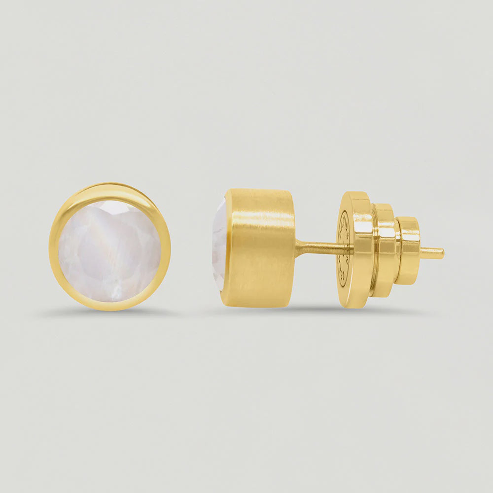 DEAN DAVIDSON - SIGNATURE MIDI KNOCKOUT STUDS IN MOONSTONE/GOLD