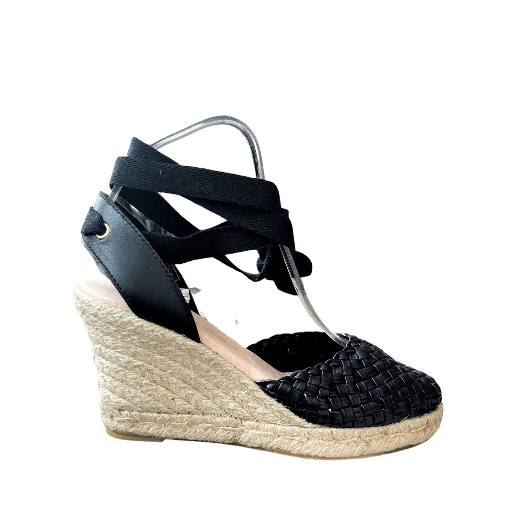 ATELIERS - PAIGE WEDGE IN BLACK LEATHER