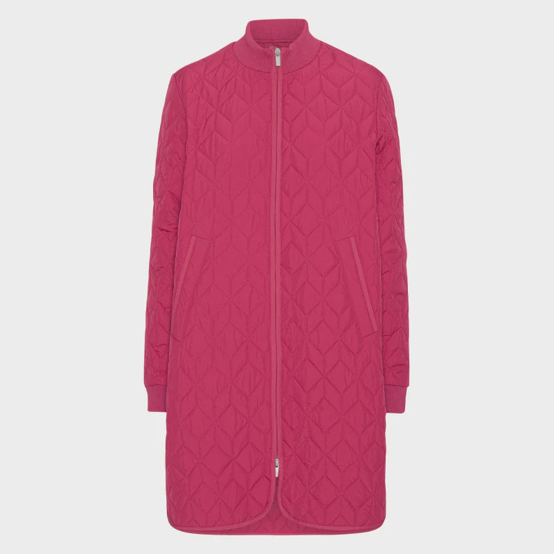 ILSE JACOBSEN - PADDED QUILTED COAT IN SANGRIA