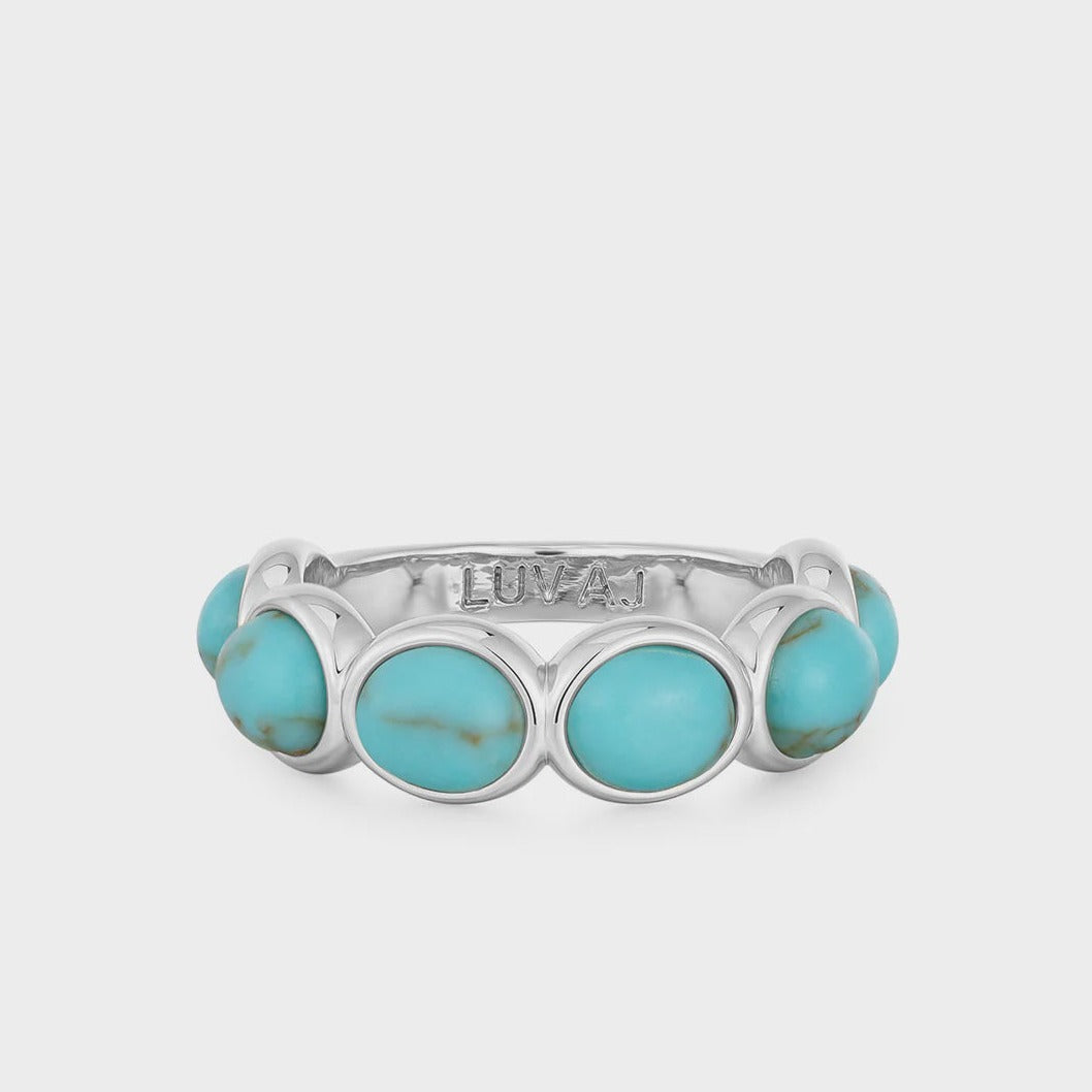 LUV AJ - TURQUOISE STONE RING IN SILVER